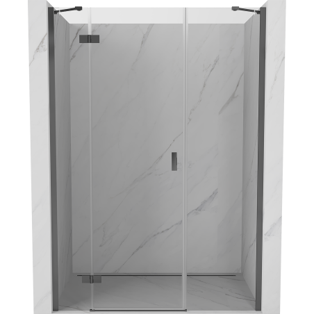 Mexen Mist-H sprchové dvere otočné ľavé 140 cm, transparentné, gun metal - 8A5-140-001-95-00-L