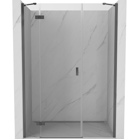 Mexen Mist-H ľavé otočné sprchové dvere 150 cm, priehľadné, gun metal - 8A5-150-001-95-00-L