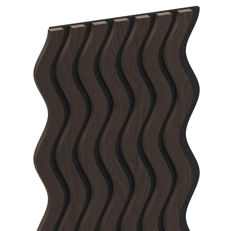Mexen Lam-SF 02 akustické nástenné lamely 280 x 30 cm, plsť 9 mm, technická dyha, Čierny dub - S106-280-02-046