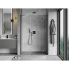 Mexen Mist-H sklopné pravé sprchové dvere 155 cm, priehľadné, gun metal - 8A5-155-001-95-00-P