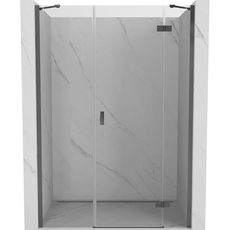 Mexen Mist-H sklopné pravé sprchové dvere 155 cm, priehľadné, gun metal - 8A5-155-001-95-00-P