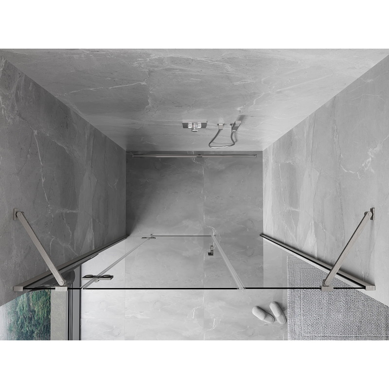 Mexen Mist-H sprchové dvere výklopné ľavé 120 cm, transparentné, brúsený nikel - 8A5-120-001-97-00-L