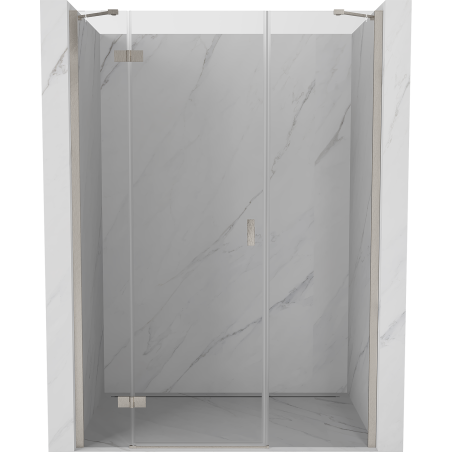 Mexen Mist-H ľavé výklopné sprchové dvere 125 cm, číre, brúsený nikel - 8A5-125-001-97-00-L