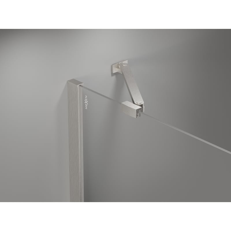 Mexen Mist-H sprchové dvere výklopné ľavé 130 cm, transparentné, brúsený nikel - 8A5-130-001-97-00-L