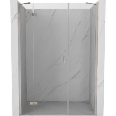 Mexen Mist-H sprchové dvere výklopné ľavé 130 cm, transparentné, brúsený nikel - 8A5-130-001-97-00-L
