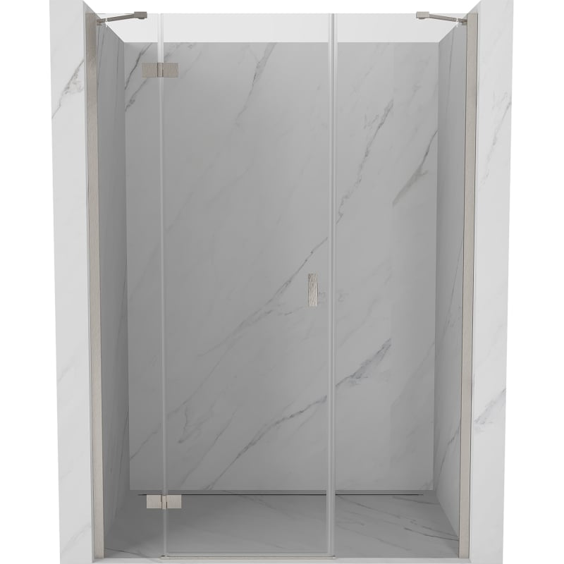 Mexen Mist-H sprchové dvere výkyvné ľavé 155 cm, transparentné, brúsený nikel - 8A5-155-001-97-00-L