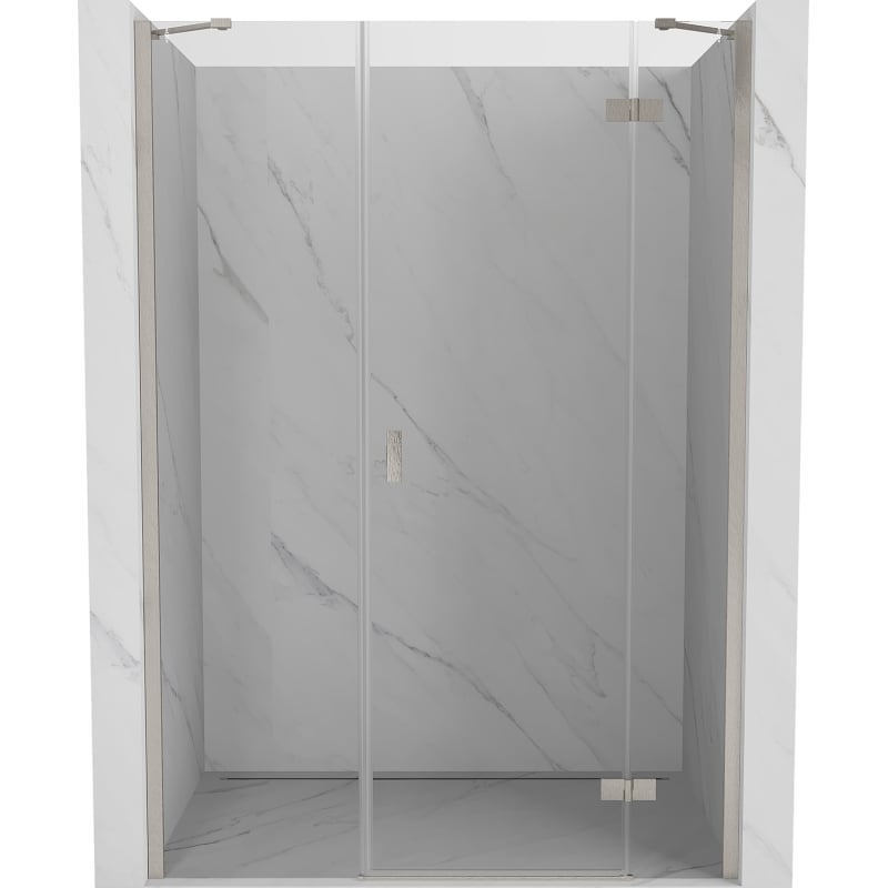 Mexen Mist-H pravé otváracie sprchové dvere 155 cm, priehľadné, brúsený nikel - 8A5-155-001-97-00-P