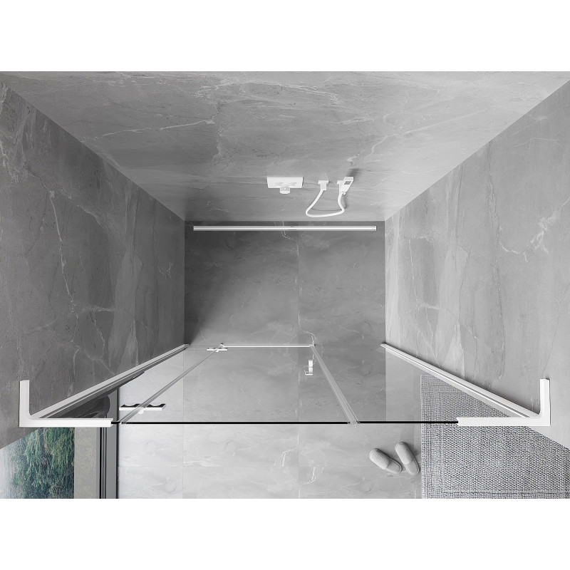 Mexen Mist-H L otočné sprchové dvere ľavé 130 cm, priehľadné, biele - 8A5L-130-001-20-00-L