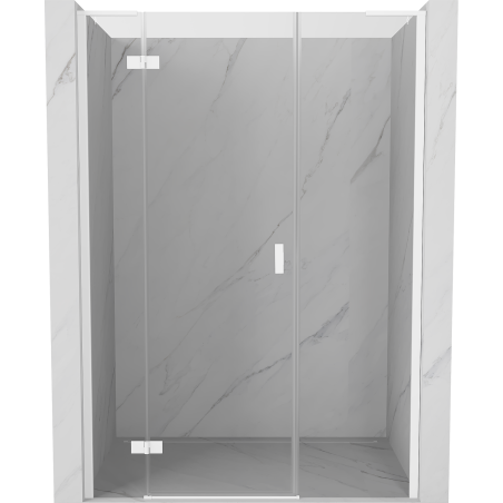 Mexen Mist-H L ľavé otočné sprchové dvere 145 cm, transparent, biele - 8A5L-145-001-20-00-L