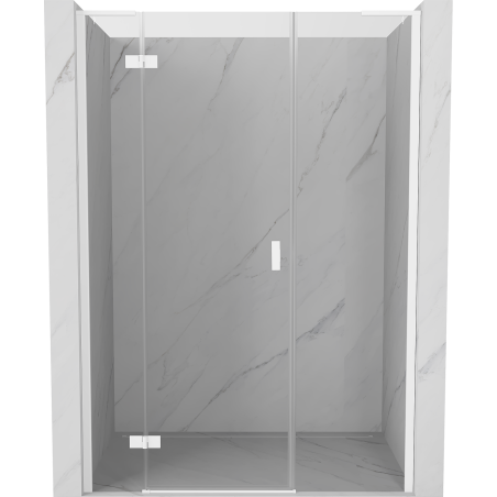 Mexen Mist-H L ľavé výklopné sprchové dvere 150 cm, priehľadné, biele - 8A5L-150-001-20-00-L