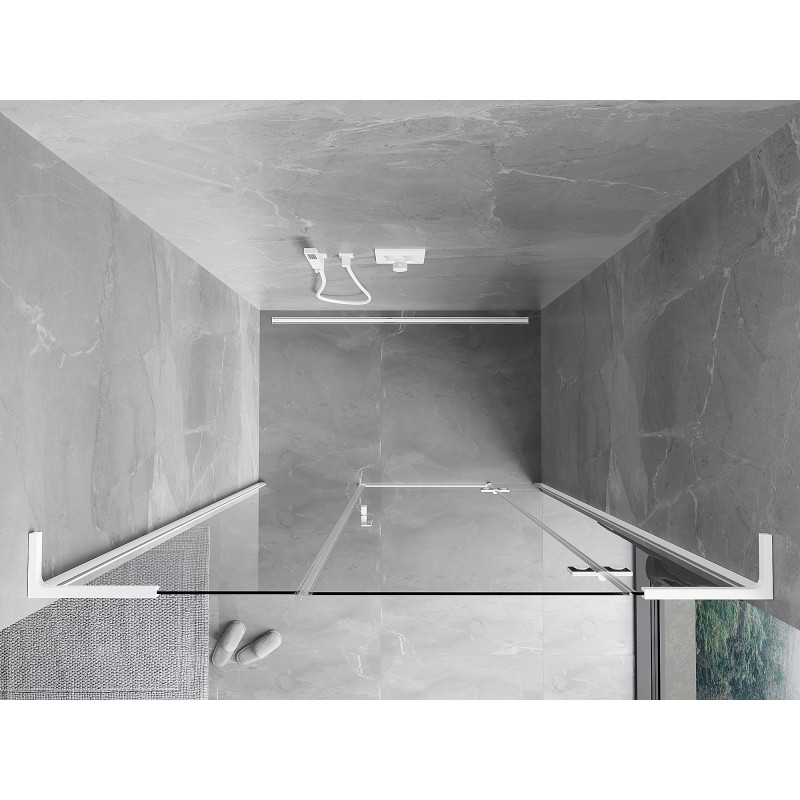 Mexen Mist-H L sprchové dvere výklopné pravé 145 cm, transparentné, biele - 8A5L-145-001-20-00-P