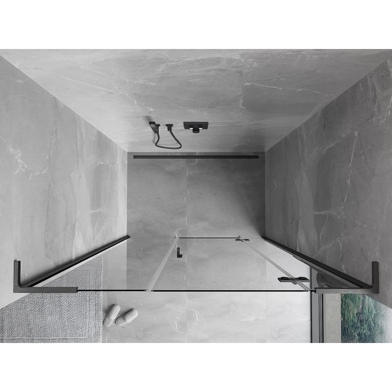 Mexen Mist-H L sprchové dvere výklopné pravé 160 cm, transparentné, gun gray brúsené - 8A5L-160-001-66-00-P