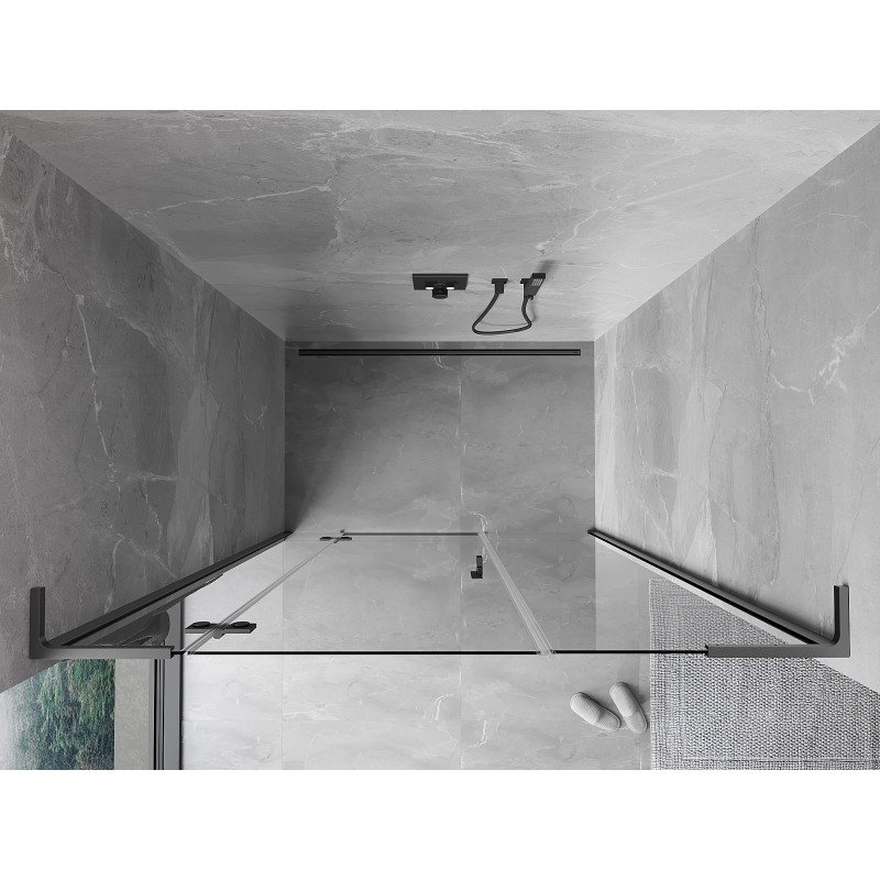 Mexen Mist-H L ľavé výklopné sprchové dvere 120 cm, priehľadné, zbraňový kov - 8A5L-120-001-95-00-L