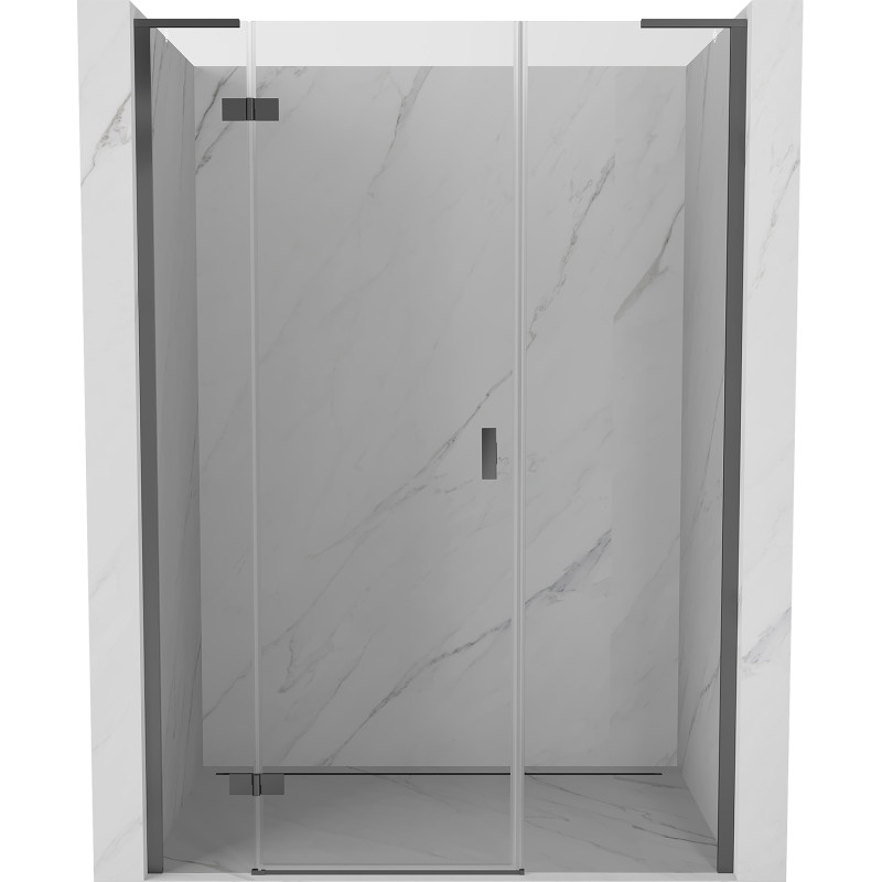 Mexen Mist-H L ľavé závesné sprchové dvere 135 cm, priehľadné, metalická pištoľová šedá - 8A5L-135-001-95-00-L