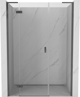 Mexen Mist-H L sprchové dvere otváracie ľavé 145 cm, transparentné, gun metal - 8A5L-145-001-95-00-L