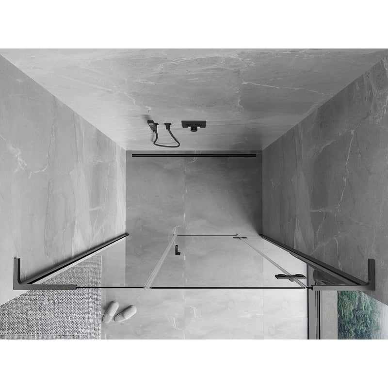 Mexen Mist-H L sprchové dvere pravé 140 cm, priehľadné, gun metal - 8A5L-140-001-95-00-P