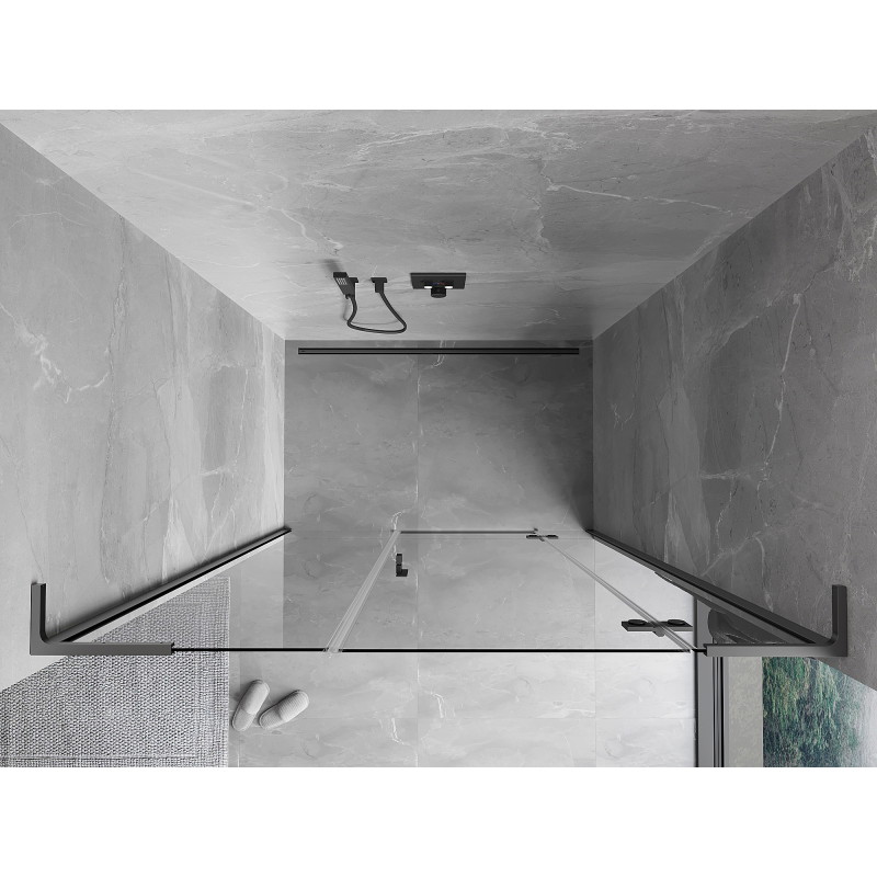 Mexen Mist-H L pravé otváracie sprchové dvere 150 cm, transparentné, gun metal - 8A5L-150-001-95-00-P
