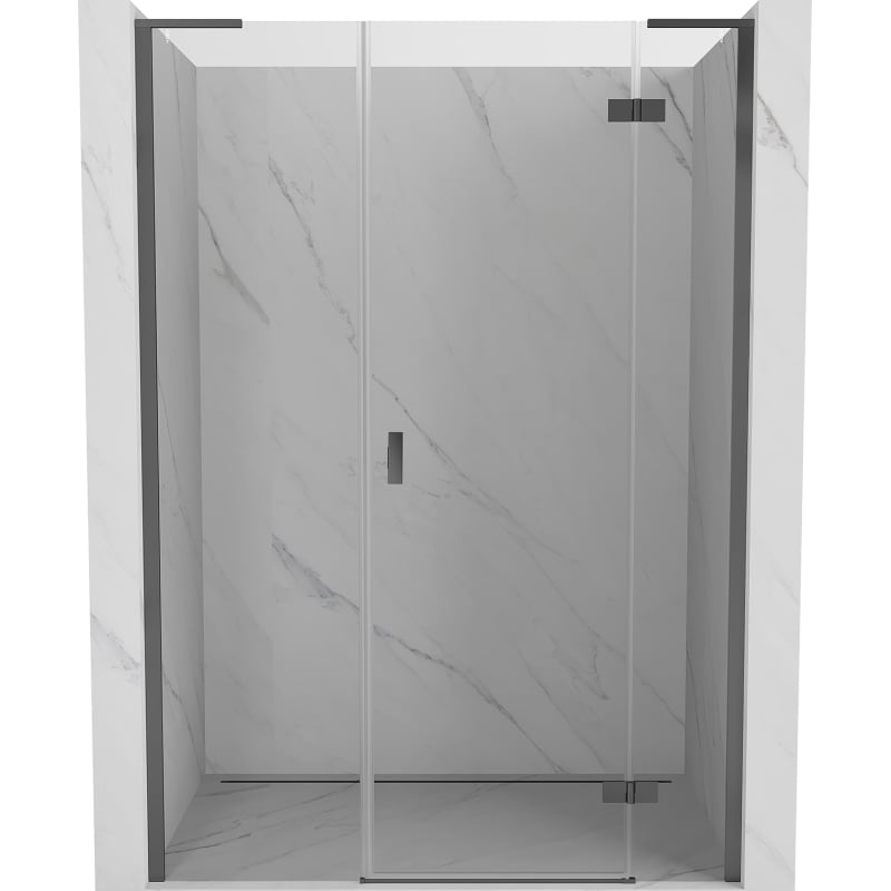 Mexen Mist-H L sprchové dvere otočné pravé 155 cm, transparentné, gun metal - 8A5L-155-001-95-00-P