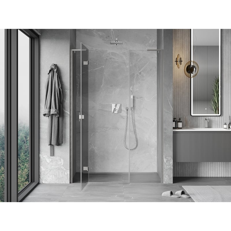 Mexen Mist-H L ľavé sprchové dvere 120 cm, transparentné, brúsený nikel - 8A5L-120-001-97-00-L