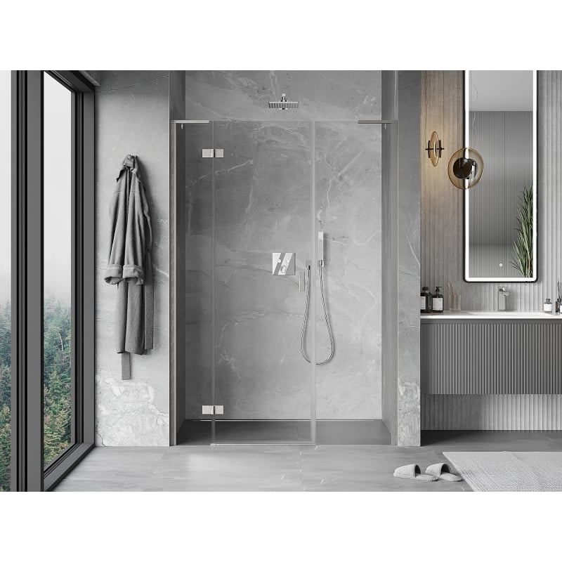 Mexen Mist-H L ľavé sprchové dvere 120 cm, transparentné, brúsený nikel - 8A5L-120-001-97-00-L