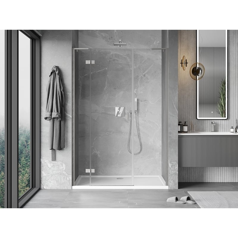 Mexen Mist-H L ľavé sprchové dvere 120 cm, transparentné, brúsený nikel - 8A5L-120-001-97-00-L