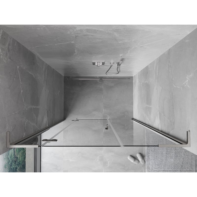 Mexen Mist-H L ľavé sprchové dvere 120 cm, transparentné, brúsený nikel - 8A5L-120-001-97-00-L
