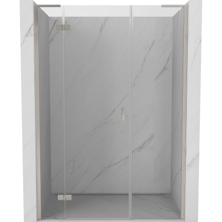 Mexen Mist-H L sprchové dvere výklopné ľavé 125 cm, priehľadné, brúsený nikel - 8A5L-125-001-97-00-L