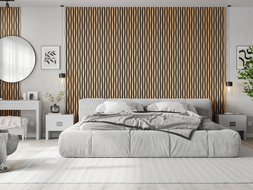 Mexen Lam-F stenové akustické lamely 275 x 30 cm, plsť 8 mm, technická dýha, Zlatý Dub - S105-275307-3015-003
