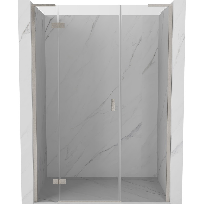 Mexen Mist-H L otočné sprchové dvere ľavé 150 cm, transparentné, brúsený nikel - 8A5L-150-001-97-00-L