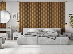 Mexen Lam-F stenové akustické lamely 275 x 30 cm, plsť 8 mm, technická dýha, Zlatý Dub - S105-275307-3015-003