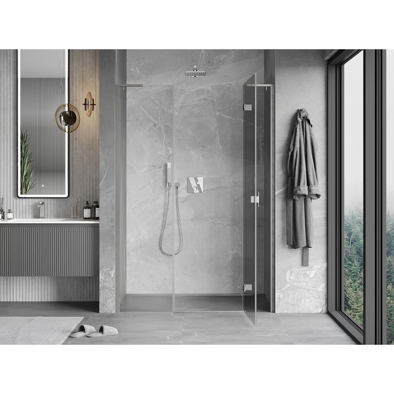 Mexen Mist-H L sprchové dvere otočné pravé 120 cm, transparentné, brúsený nikel - 8A5L-120-001-97-00-P