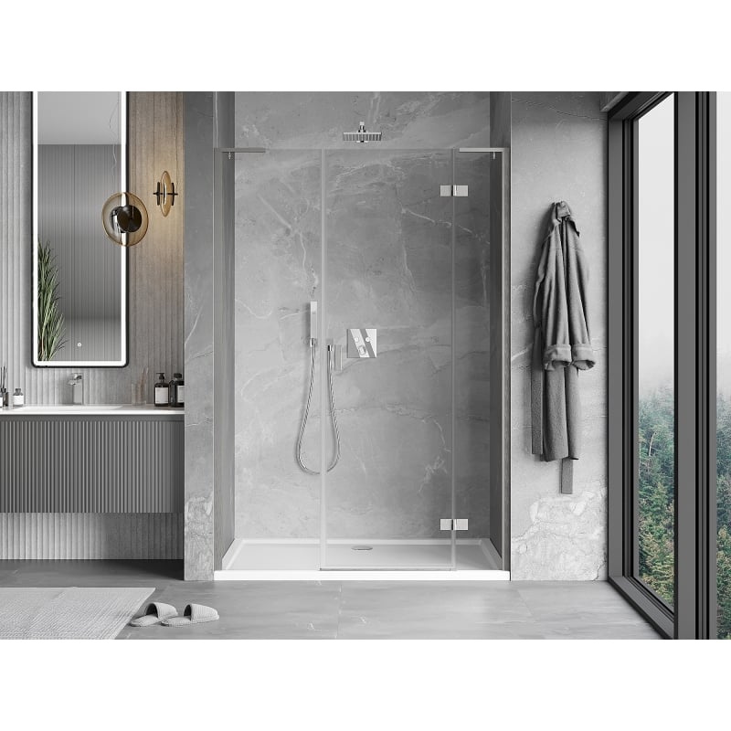Mexen Mist-H L sprchové dvere otočné pravé 120 cm, transparentné, brúsený nikel - 8A5L-120-001-97-00-P