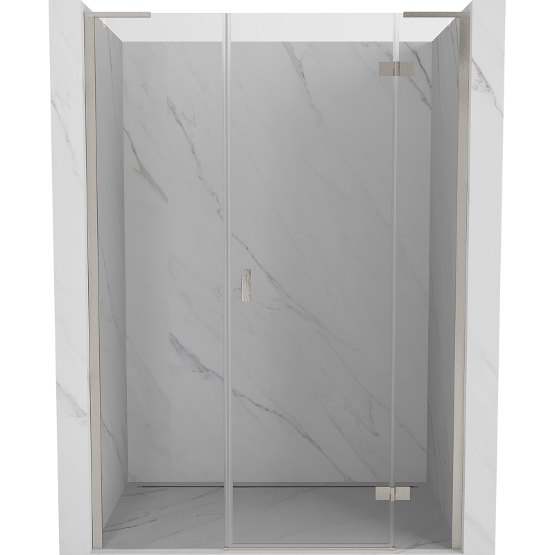 Mexen Mist-H L sprchové dvere otváracie pravé 130 cm, priehľadné, brúsený nikel - 8A5L-130-001-97-00-P