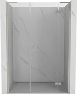 Mexen Mist-H L sprchové dvere výkyvné pravé 155 cm, transparentné, brúsený nikel - 8A5L-155-001-97-00-P
