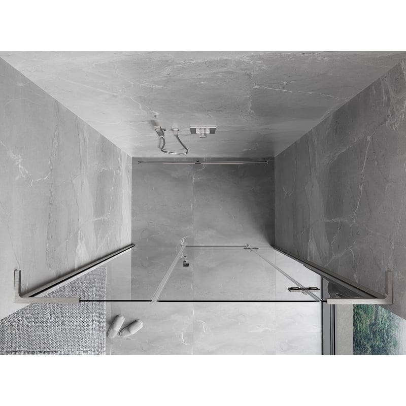 Mexen Mist-H L sprchové dvere výklopné pravé 160 cm, transparentné, brúsený nikel - 8A5L-160-001-97-00-P