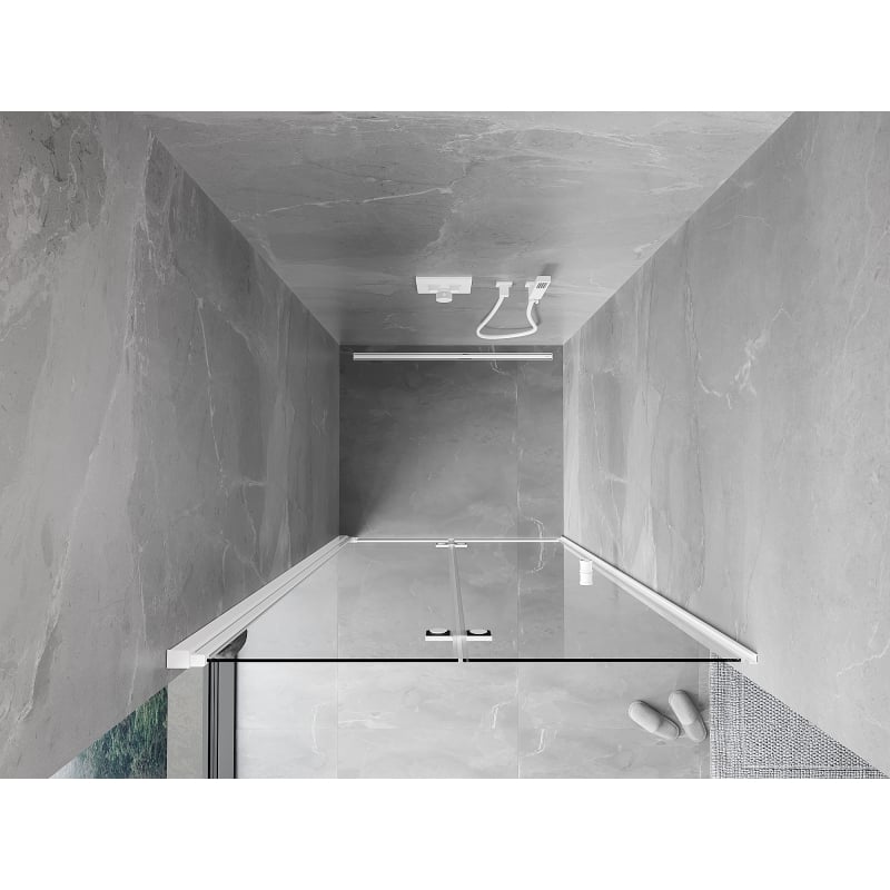 Mexen Mist-F skladacie sprchové dvere ľavé 60 cm, transparentné, biele - 8A6-060-000-20-00-L