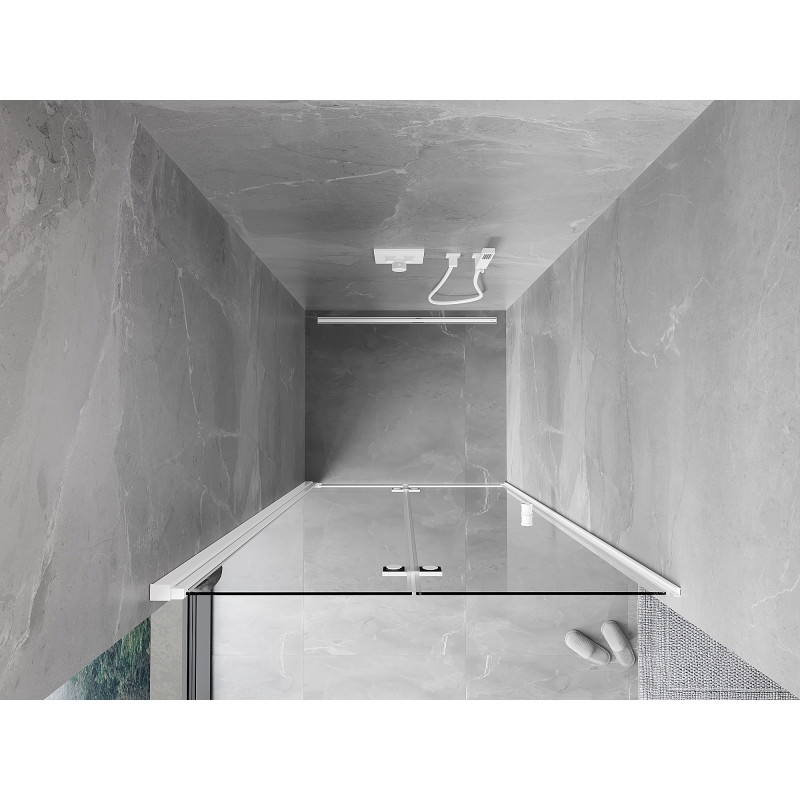 Mexen Mist-F skladacie sprchové dvere ľavé 110 cm, transparentné, biele - 8A6-110-000-20-00-L