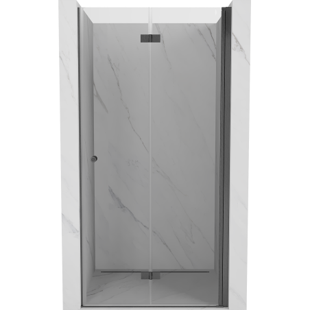 Mexen Mist-F skladacie sprchové dvere pravé 90 cm, transparentné, kartáčovaná gun šedá - 8A6-090-000-66-00-P