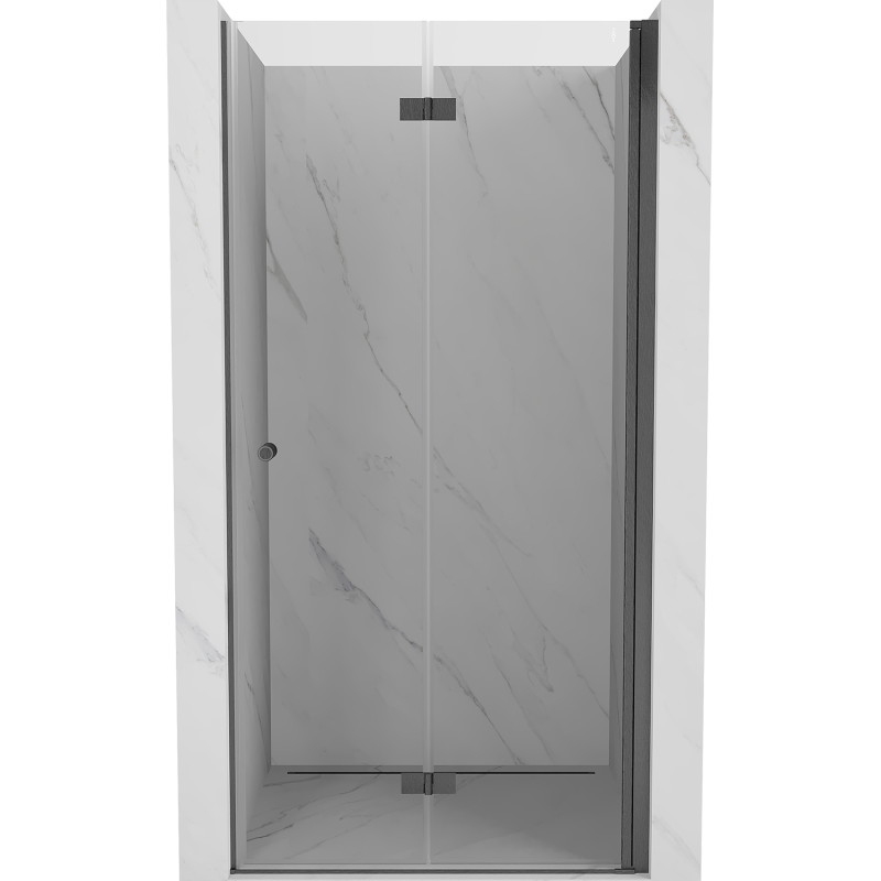 Mexen Mist-F skladacie sprchové dvere pravé 115 cm, priehľadné, kartáčovaná zbraňová šedá - 8A6-115-000-66-00-P
