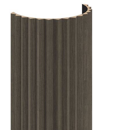 Mexen Ovalo 01 ryhované elastické stenné lamely 280 x 36 cm, technická dyha, Mocca Dub - S130-280-01-045
