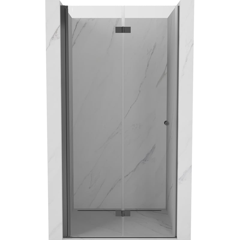 Mexen Mist-F skladacie sprchové dvere ľavé 75 cm, priehľadné, zbraňový kov - 8A6-075-000-95-00-L