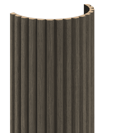 Mexen Ovalo 02 stenové lamely s ryhovaním pružné 280 x 36 cm, technická dyha, Dub Mocca - S130-280-02-045