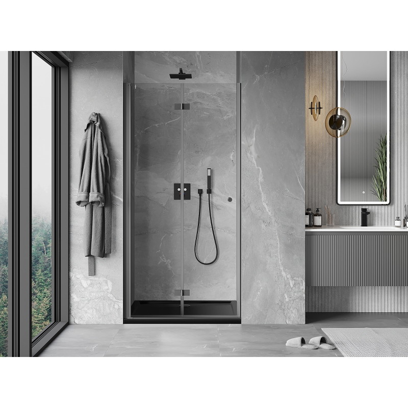 Mexen Mist-F skladacie sprchové dvere ľavé 110 cm, transparentné, gun metal - 8A6-110-000-95-00-L