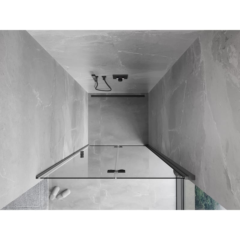 Mexen Mist-F sprchové dvere skladacie pravé 80 cm, transparentné, gun metal - 8A6-080-000-95-00-P