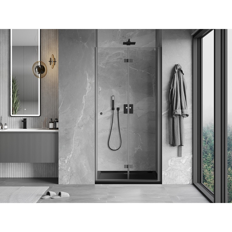 Mexen Mist-F skladacie sprchové dvere pravé 95 cm, transparentné, gun metal - 8A6-095-000-95-00-P