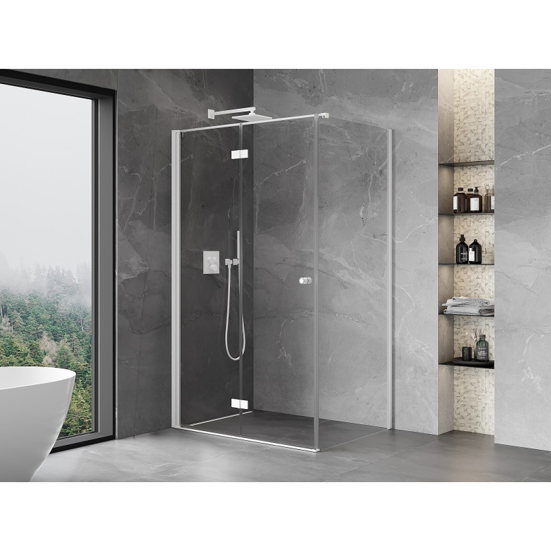 Mexen Mist-F skladacia sprchová kabína ľavá 110 x 90 cm, transparentná, biela - 8A6T-110-090-20-00-L