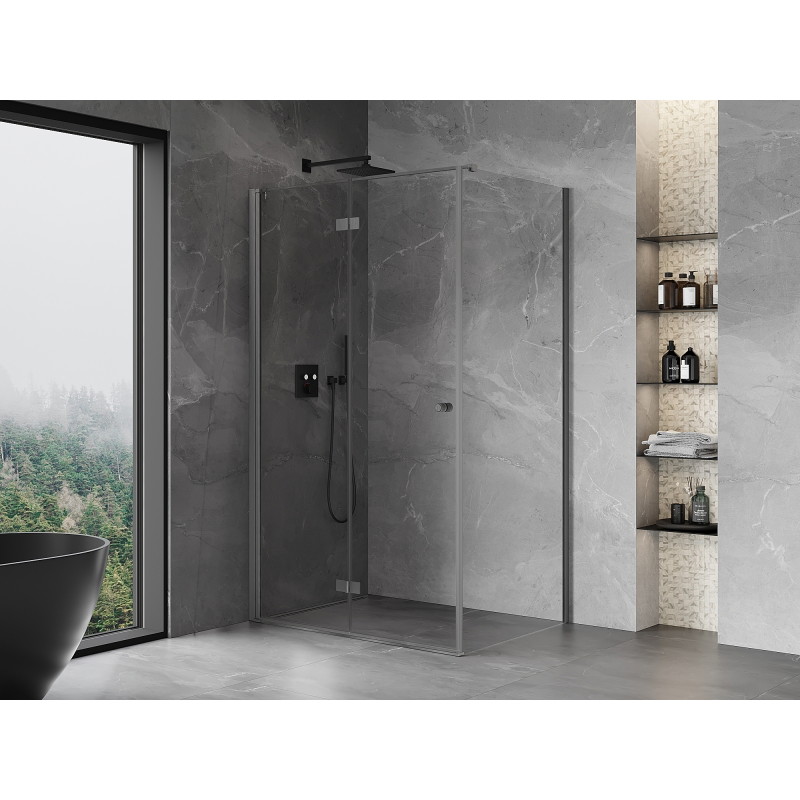 Mexen Mist-F skladacia sprchová kabína ľavá 120 x 95 cm, transparentná, brúsená gun gray - 8A6T-120-095-66-00-L