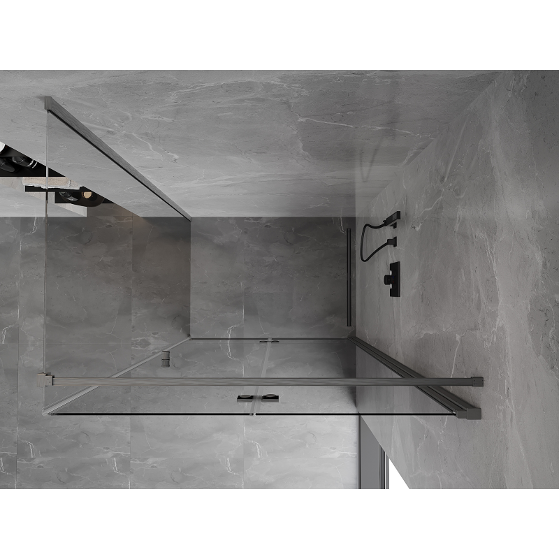 Mexen Mist-F skladacia sprchová kabína pravá 105 x 95 cm, transparentná, brúsená gun gray - 8A6T-105-095-66-00-P