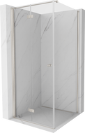 Mexen Mist-F skladacia sprchová kabína ľavá 80 x 80 cm, transparentná, brúsený nikel - 8A6T-080-080-97-00-L