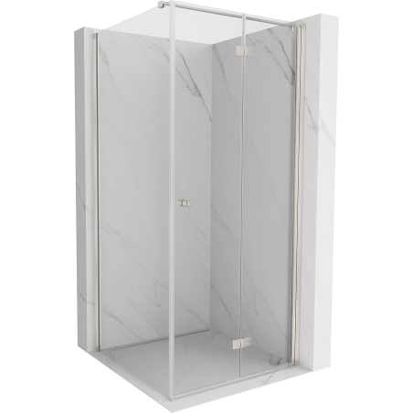 Mexen Mist-F sprchovací kút skladací pravý 70 x 70 cm, transparentný, brúsený nikel - 8A6T-070-070-97-00-P